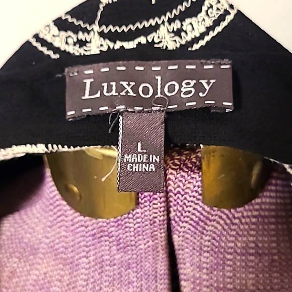 Luxology embroidered wrap black & cream size large - Picture 7 of 7